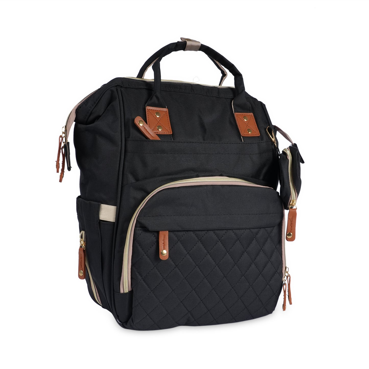 Nougat Smart Diaper Bag (BLACK)