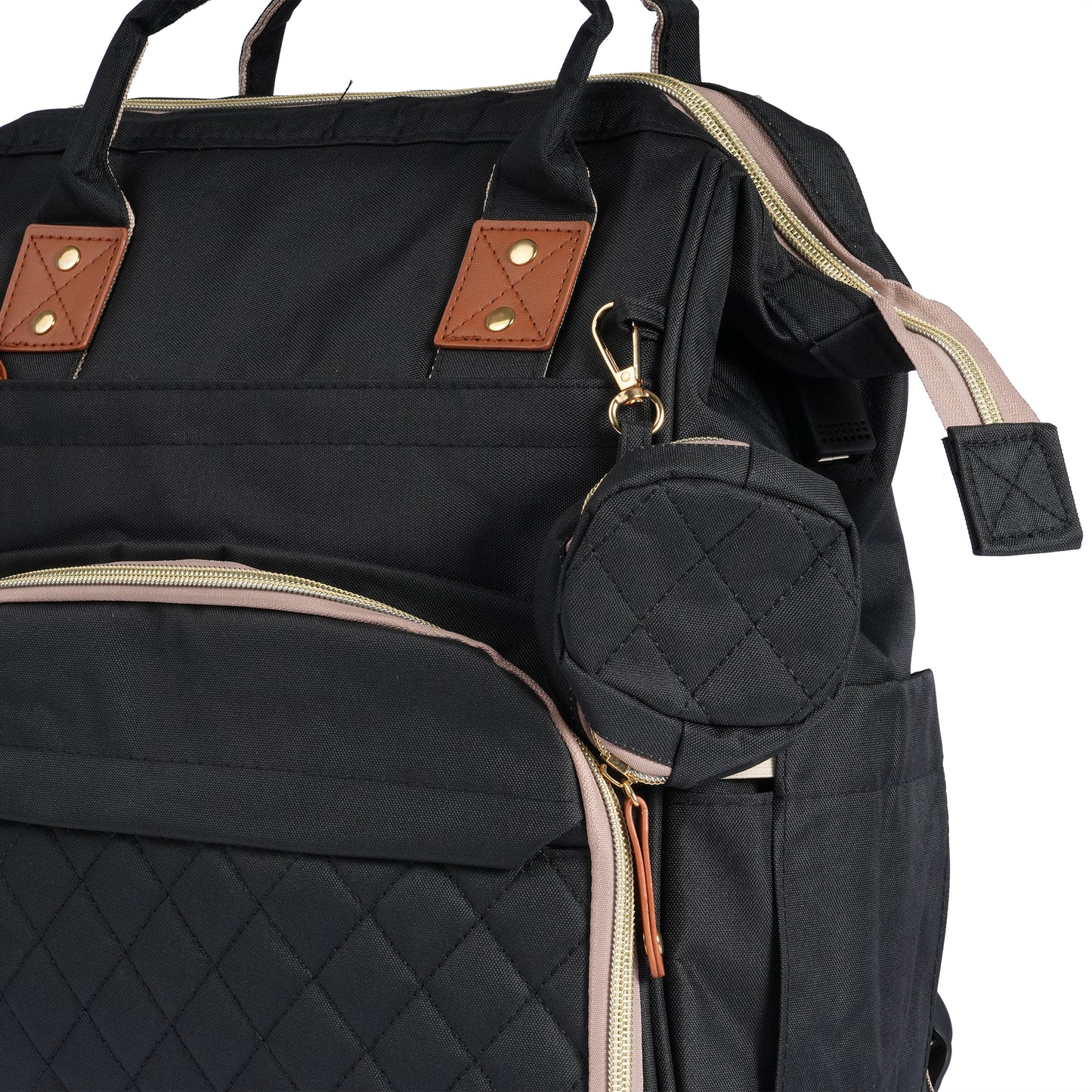 Nougat Smart Diaper Bag (BLACK)