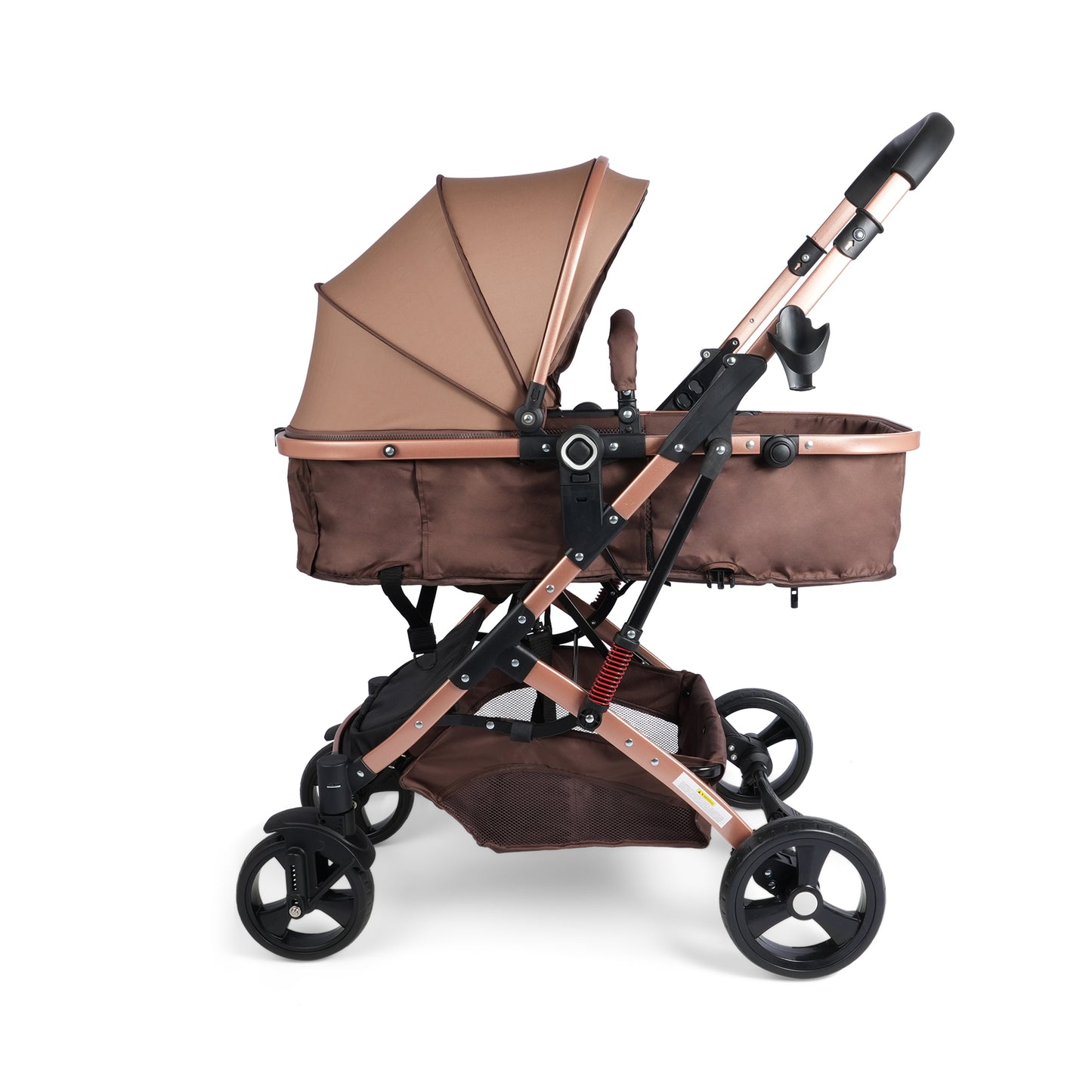 Ella Compact Pram Stroller - Travel Friendly, Reversible, Easy To Fold, Wheel Lock, Storage Pouch, Canopy