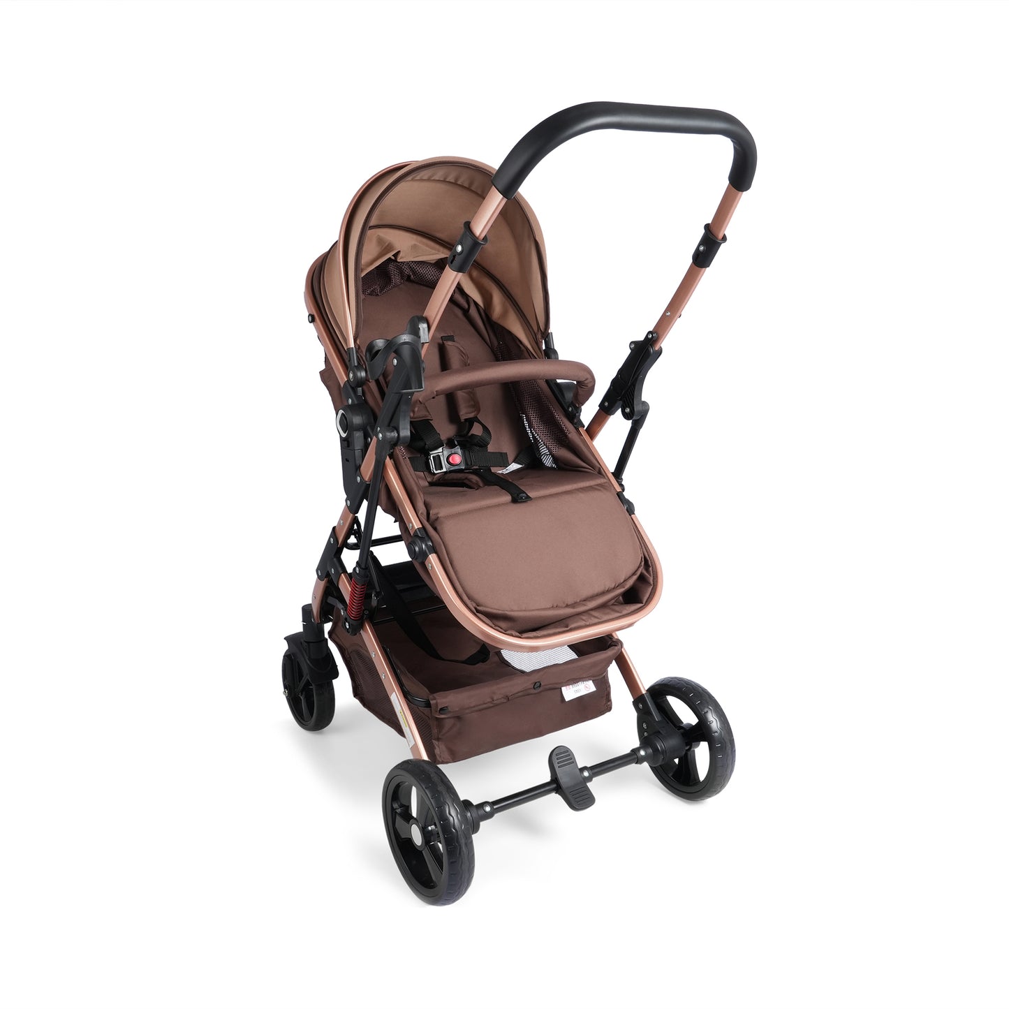 Ella Compact Pram Stroller - Travel Friendly, Reversible, Easy To Fold, Wheel Lock, Storage Pouch, Canopy