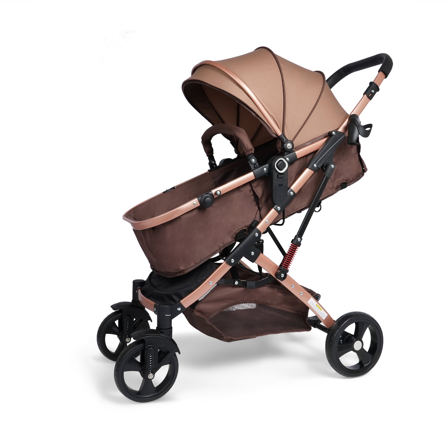 Ella Compact Pram Stroller - Travel Friendly, Reversible, Easy To Fold, Wheel Lock, Storage Pouch, Canopy