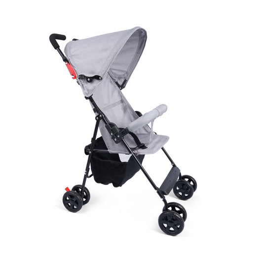 Oswald Eco Stroller (GREY) - Travel Friendly, Easy To Fold, Wheel Lock, Storage Pouch, Canopy