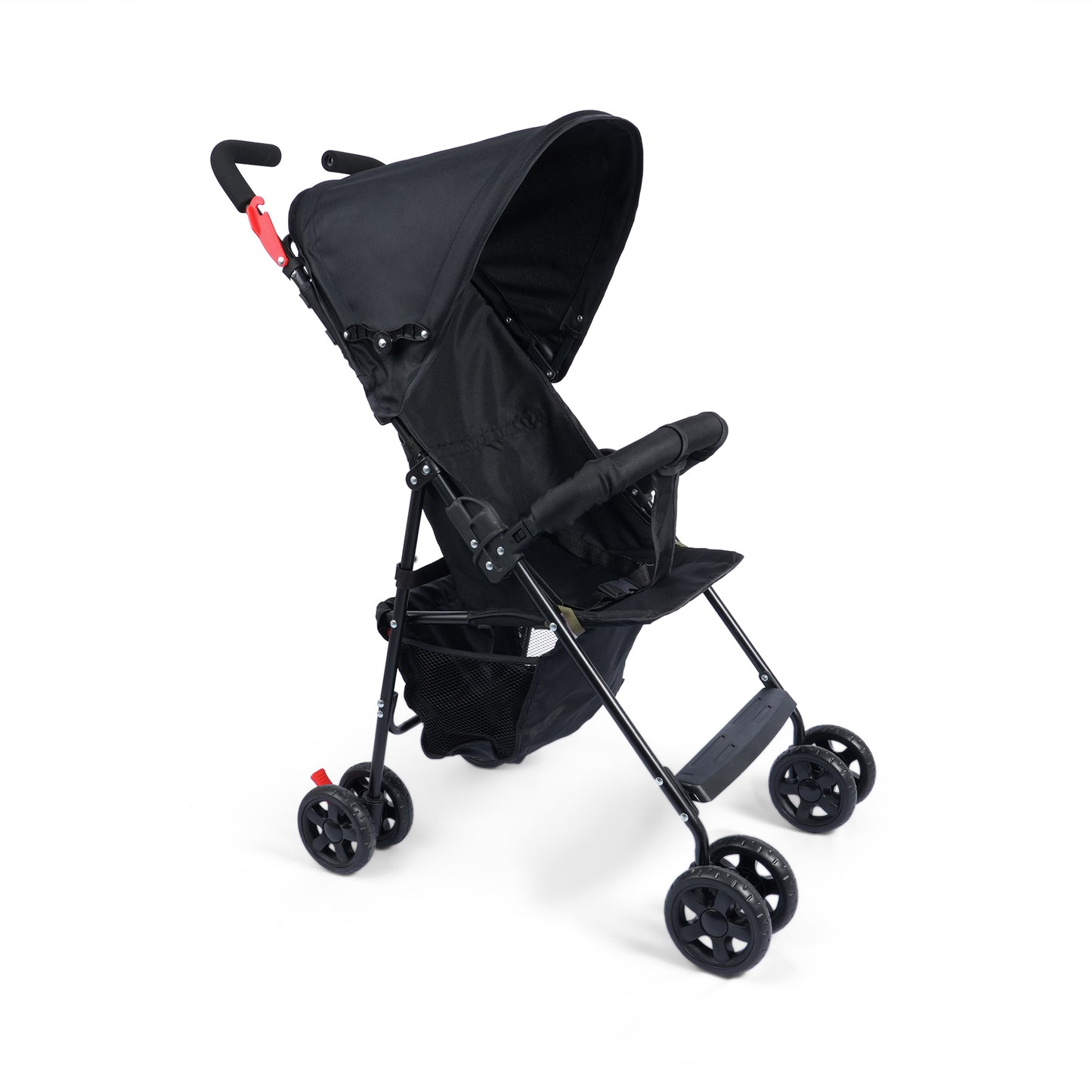 Oswald Eco Stroller (BLACK) - Travel Friendly, Easy To Fold, Wheel Lock, Storage Pouch, Canopy