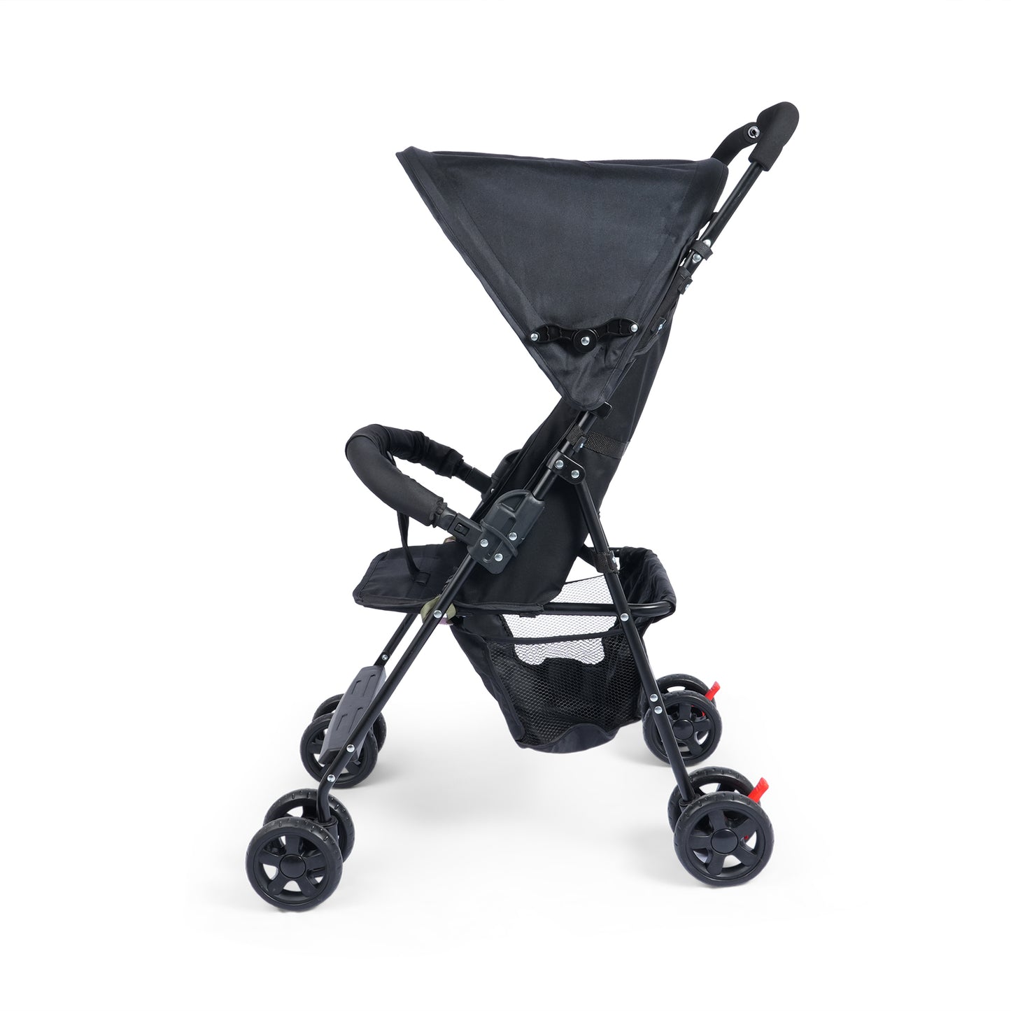 Oswald Eco Stroller (BLACK) - Travel Friendly, Easy To Fold, Wheel Lock, Storage Pouch, Canopy