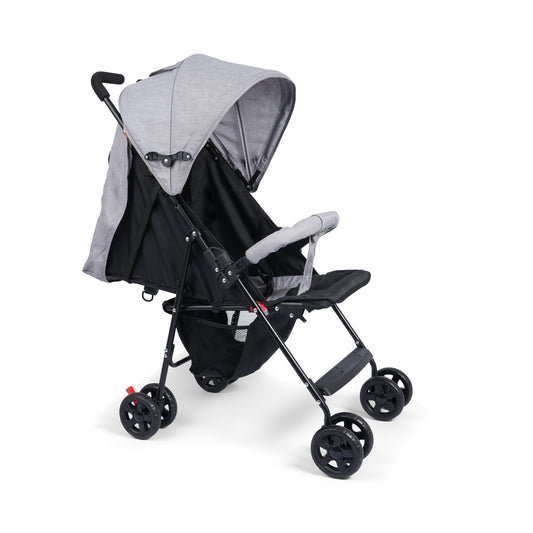 Aria Lite Stroller (GREY) - Travel Friendly, Easy To Fold, Wheel Lock, Storage Pouch, Canopy