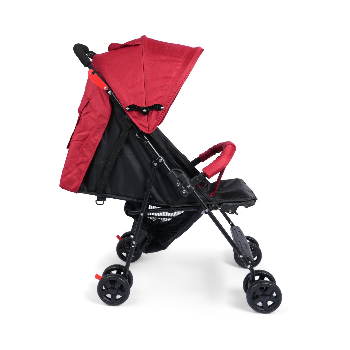 Aria Lite Stroller (RED) - Travel Friendly, Easy To Fold, Wheel Lock, Storage Pouch, Canopy