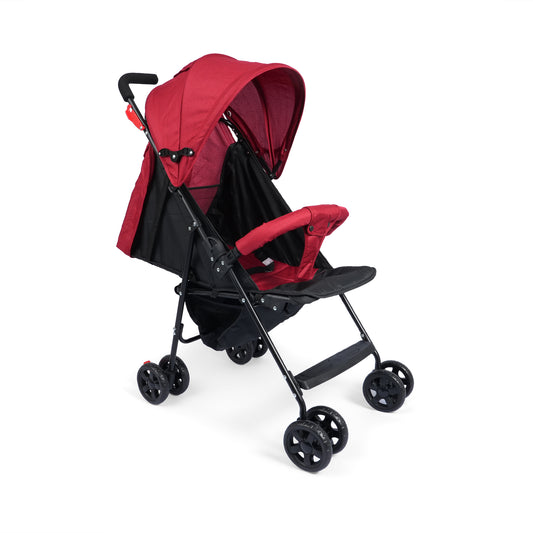 Aria Lite Stroller (RED) - Travel Friendly, Easy To Fold, Wheel Lock, Storage Pouch, Canopy