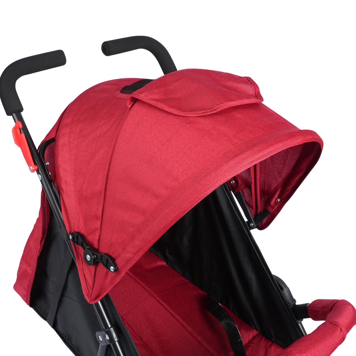 Aria Lite Stroller (RED) - Travel Friendly, Easy To Fold, Wheel Lock, Storage Pouch, Canopy