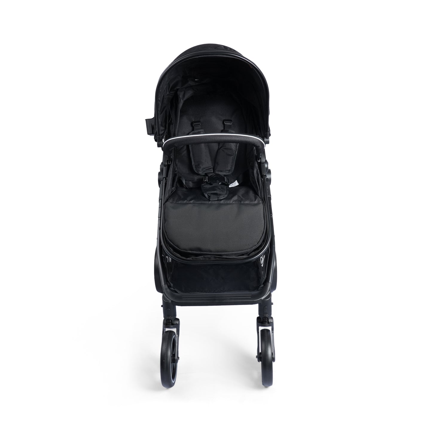 Valor 4 in 1 Pram Stroller with Car Seat (BLACK) - Travel Friendly, Reversible, Easy To Fold, Wheel Lock, Storage Pouch, Canopy, Car Seat