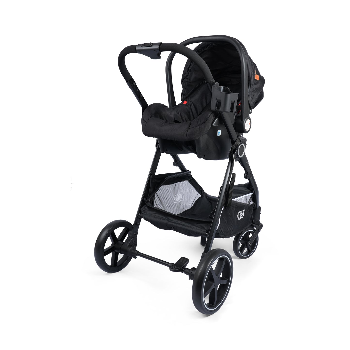 Valor 4 in 1 Pram Stroller with Car Seat (BLACK) - Travel Friendly, Reversible, Easy To Fold, Wheel Lock, Storage Pouch, Canopy, Car Seat